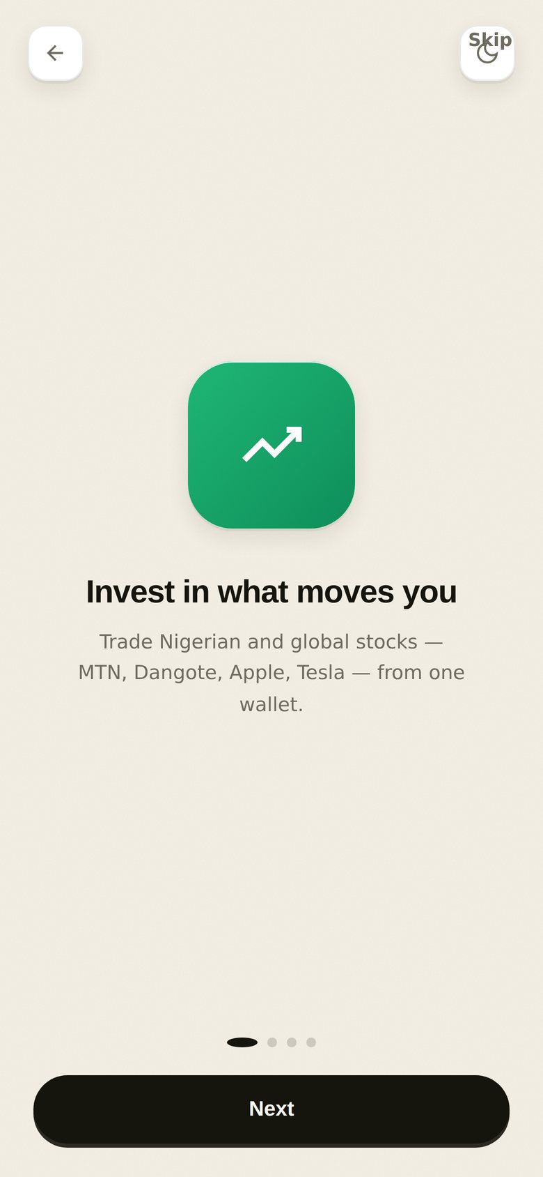 MyroVest onboarding screen